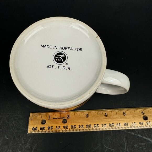 Vtg Ceramic Rainbow Mug Coffee Tea FTDA White Cream w Handle LGBTQ Gay Pride‎ - Picture 8 of 11